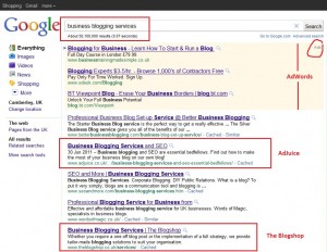 business blogging services google search results