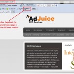 Screenshot of Google ToolBar PageRank for AdJuice Home Page Screenshot of Google ToolBar PageRank for AdJuice Home Page